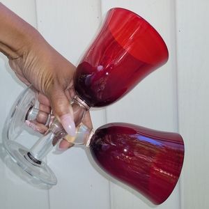 Red vintage glassware